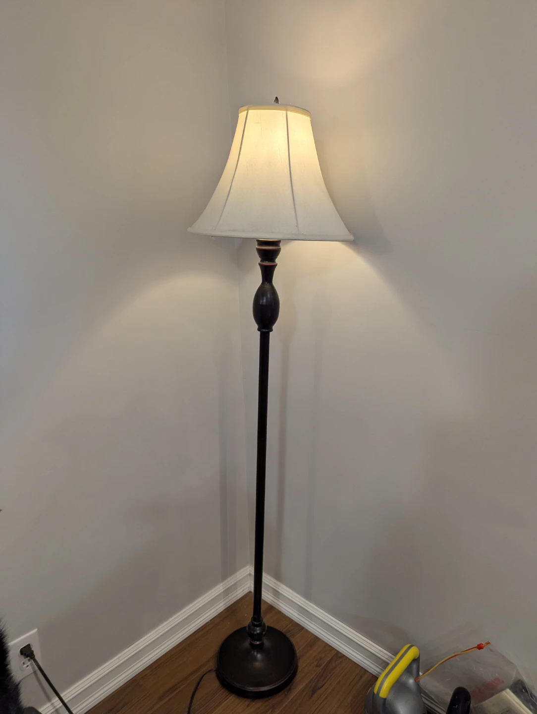 Floor Lamp with Cream Lampshade