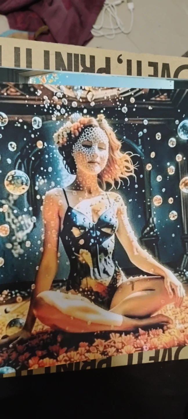 Surreal Art Print Woman in Bubbles