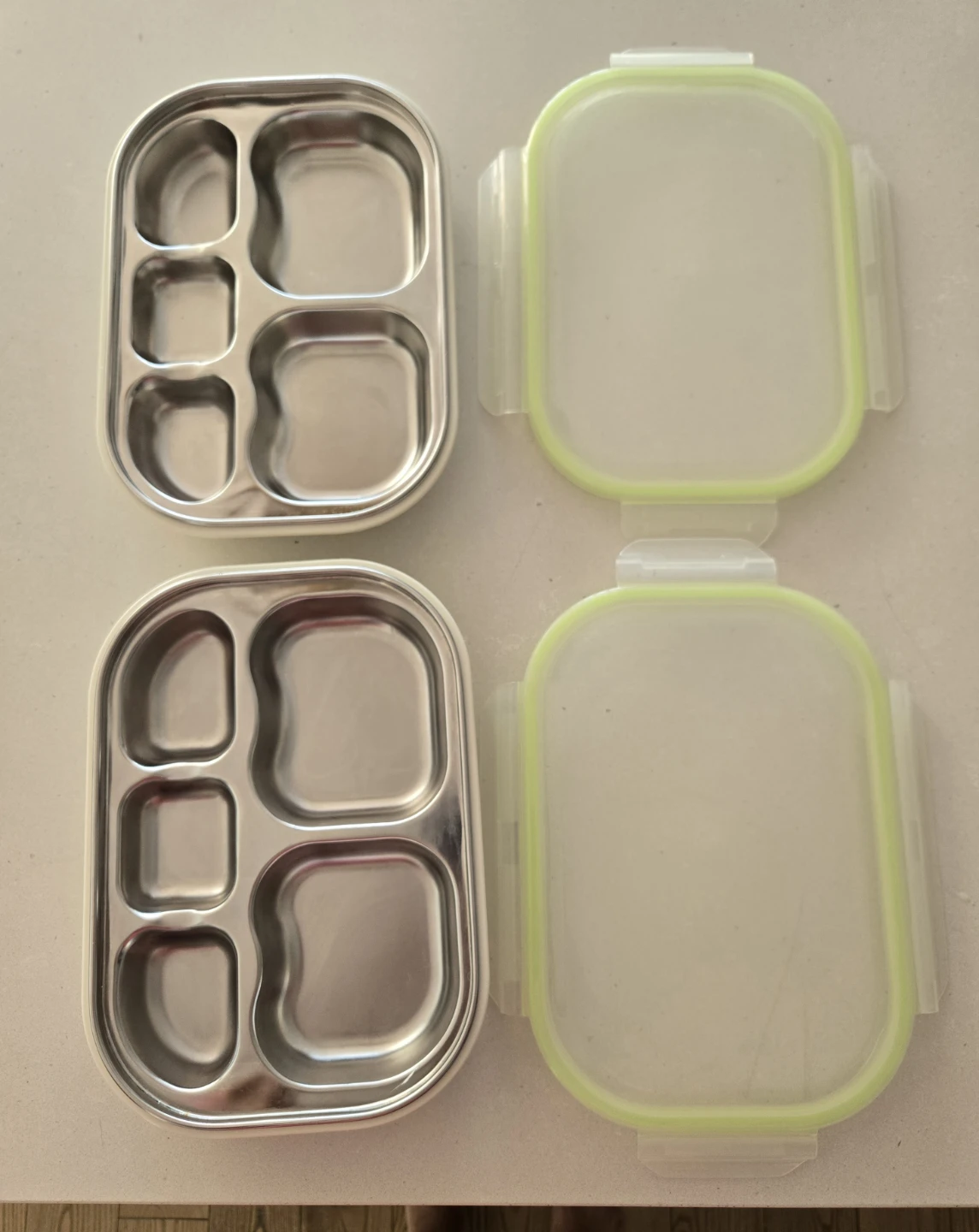 Stainless Steel Bento Boxes with Lids (Set of 2)