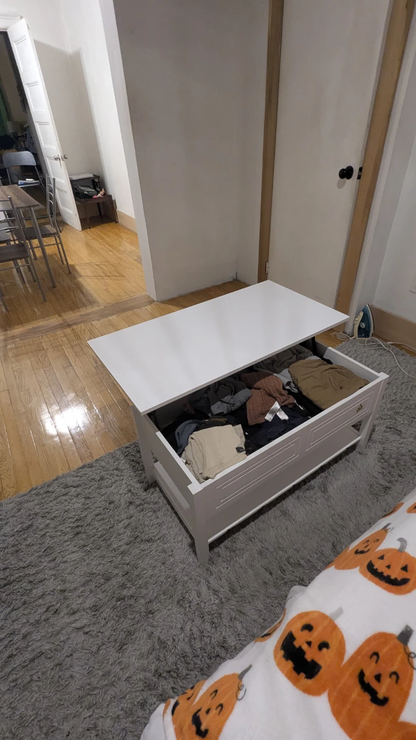 White Storage Coffee Table - photo 2