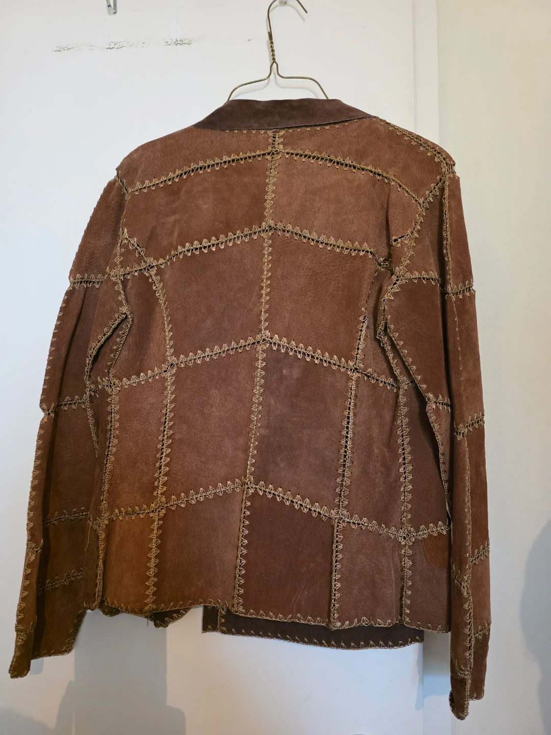 Brown Suede Patchwork Blazer and Pants - photo 2