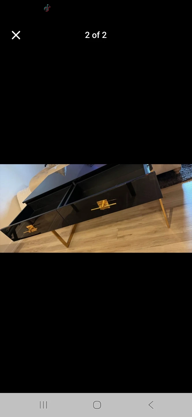 Black Console Table with Gold Legs - photo 2