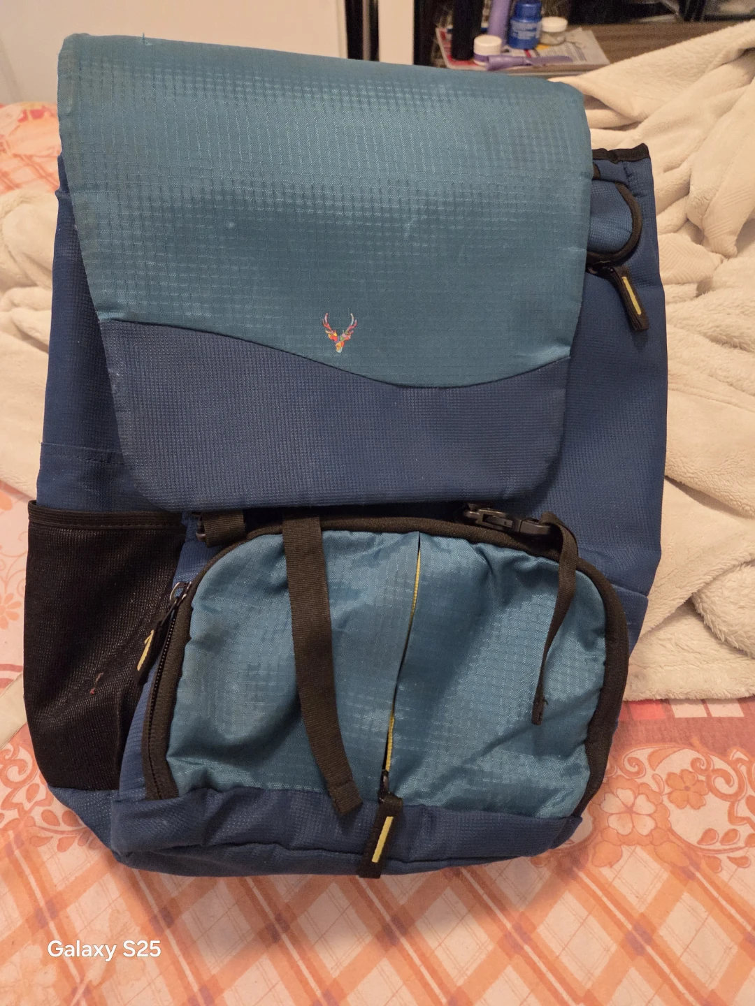 Blue Backpack with Deer Logo