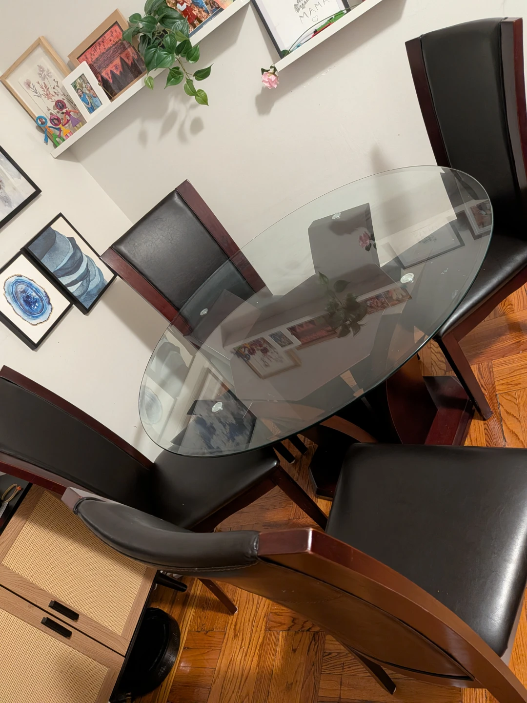 Glass Top Dining Table with 4 Chairs - photo 3