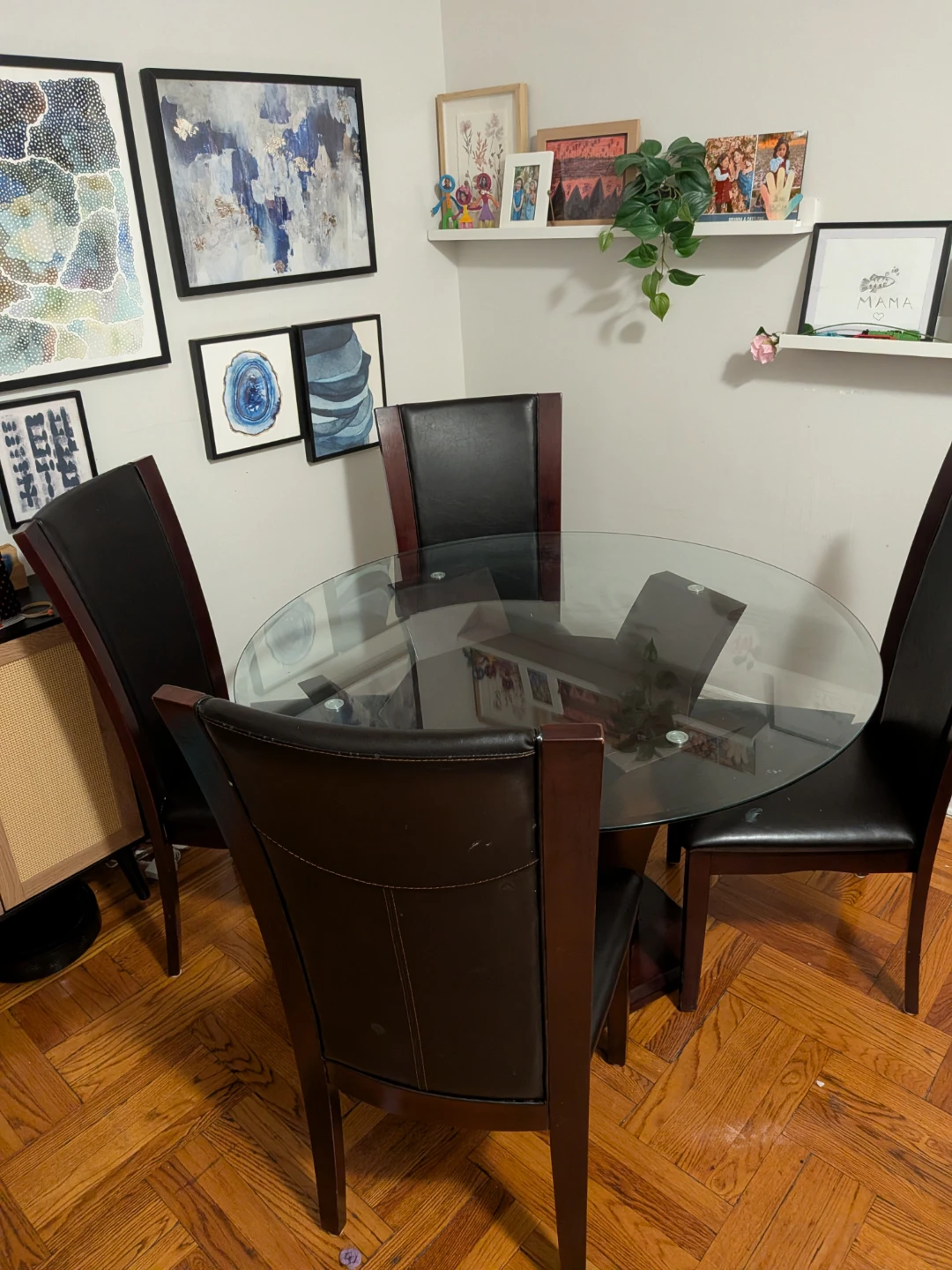 Glass Top Dining Table with 4 Chairs - photo 5