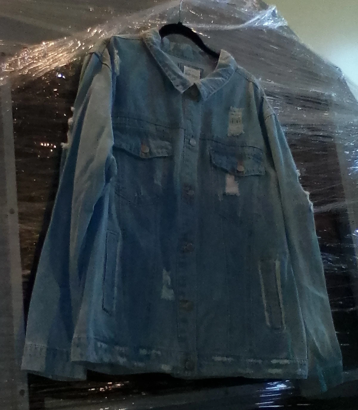 Light Wash Distressed Denim Jacket