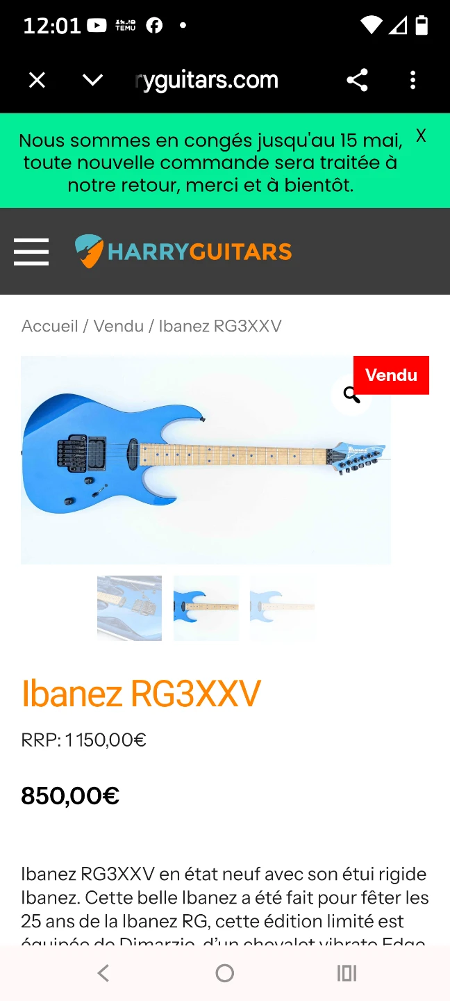 Ibanez RG3XXV Electric Guitar - photo 3