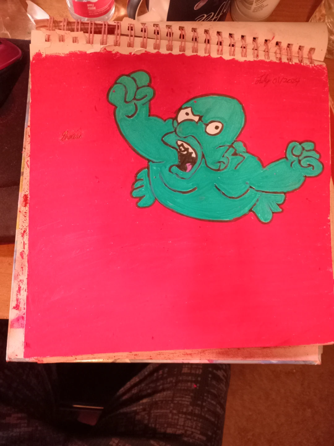 Homer Simpson Drawing With Faber-Castell Oil Pastels - photo 3