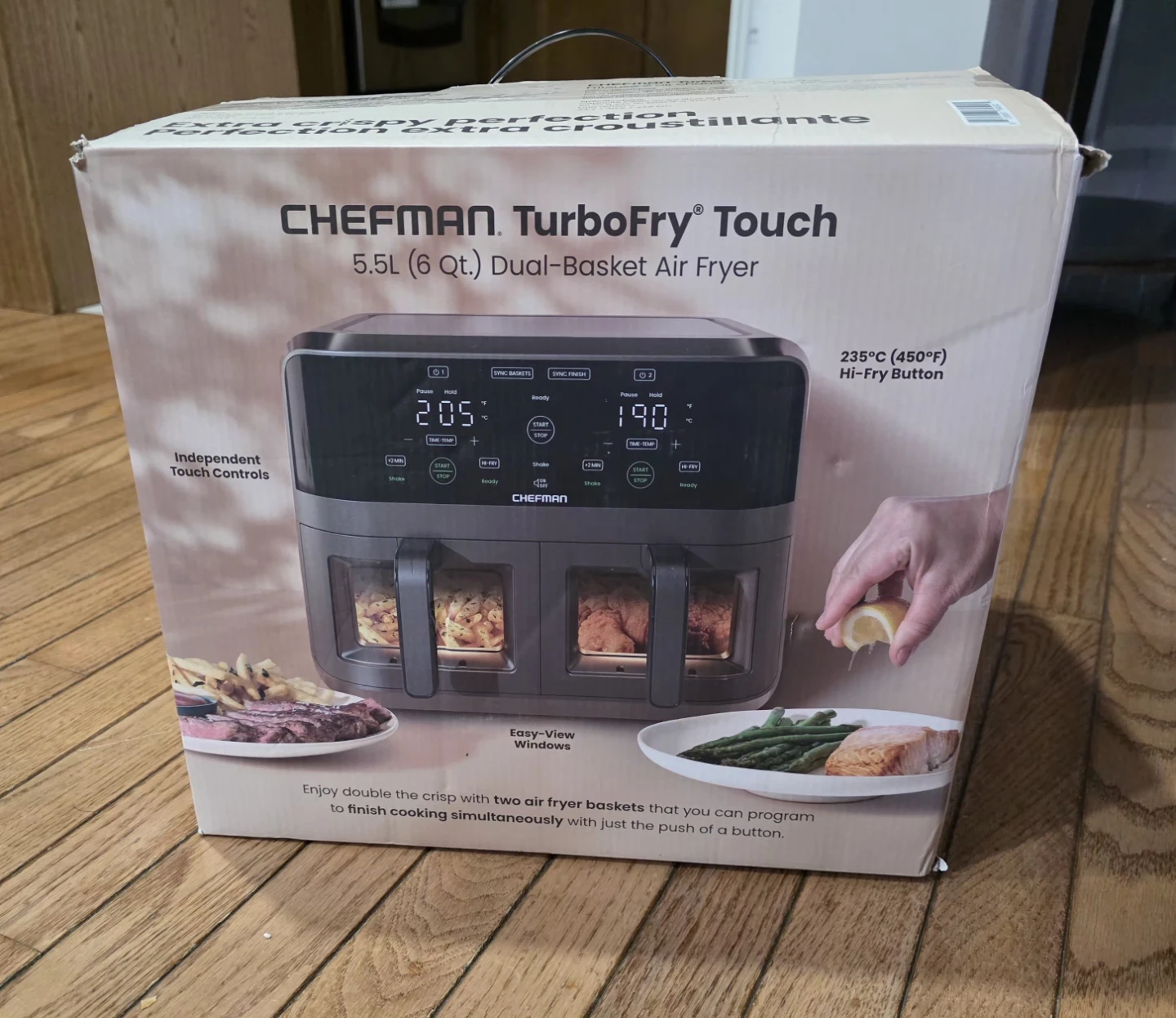 CHEFMAN TurboFry Touch 5.5L Dual-Basket Air Fryer - photo 2