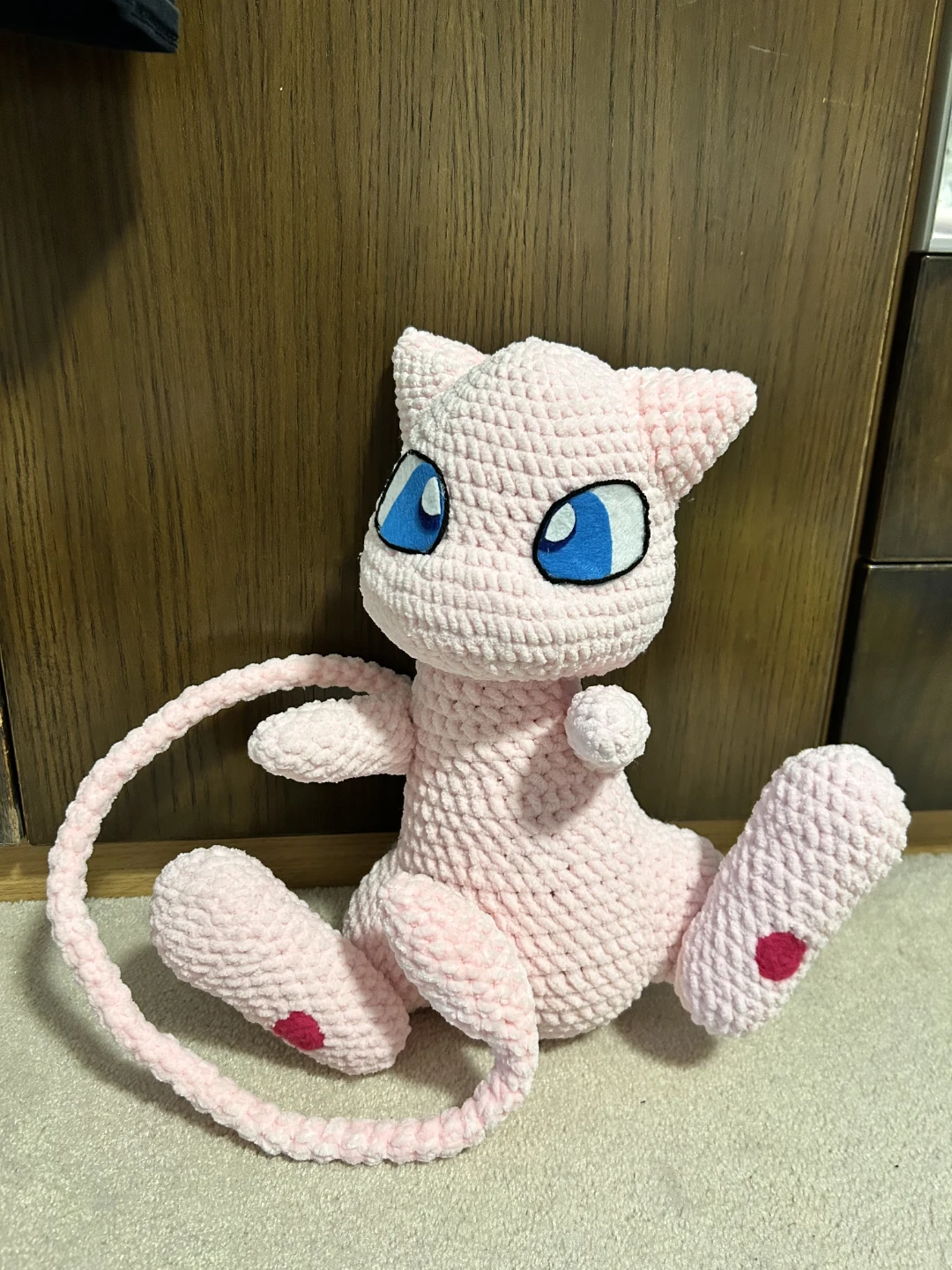 Hand-crocheted Pink Mew Plush Toy