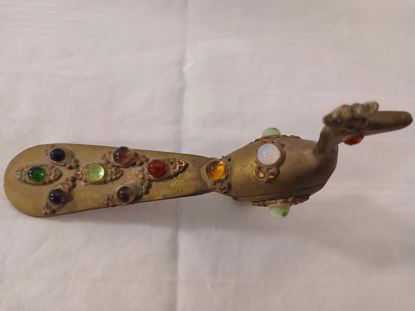 Decorative Peacock Figurine with Gemstones. Pick up only.
