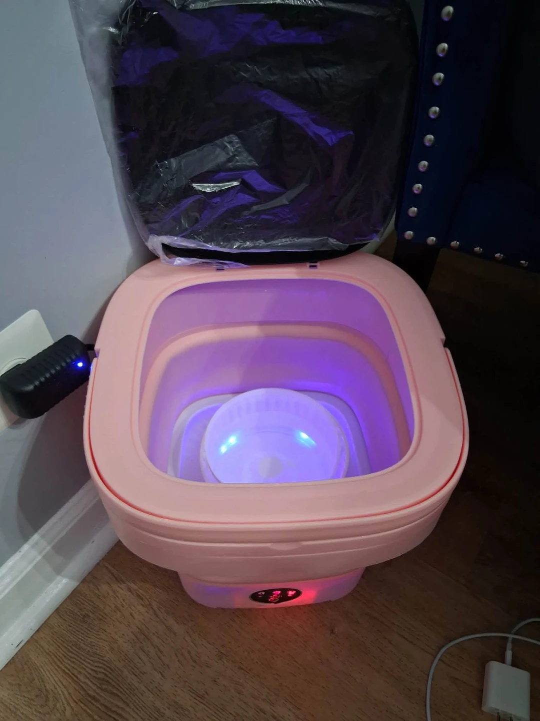 JANCLF Pink Portable Folding Washing Machine Mini