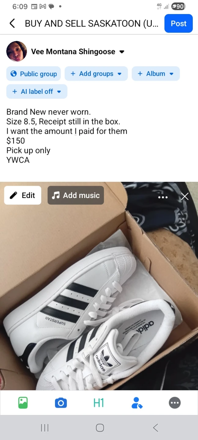 Adidas Superstar Shoes - Size 8.5