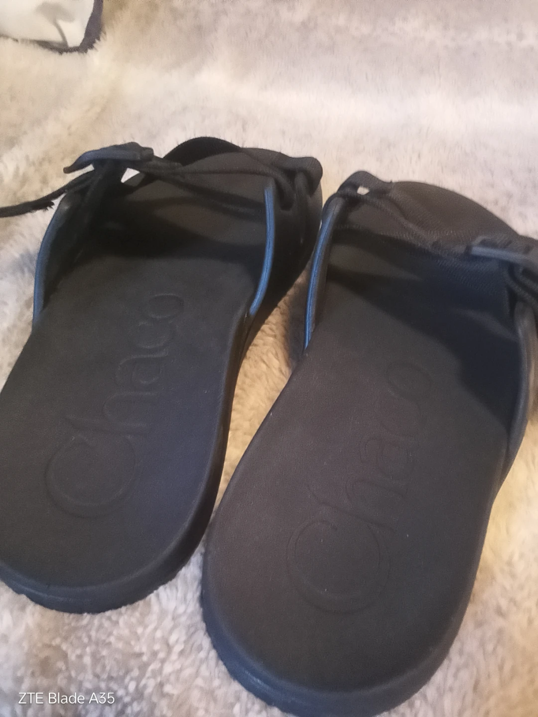 Chaco Black Adjustable Strap Slides Sandals - photo 3