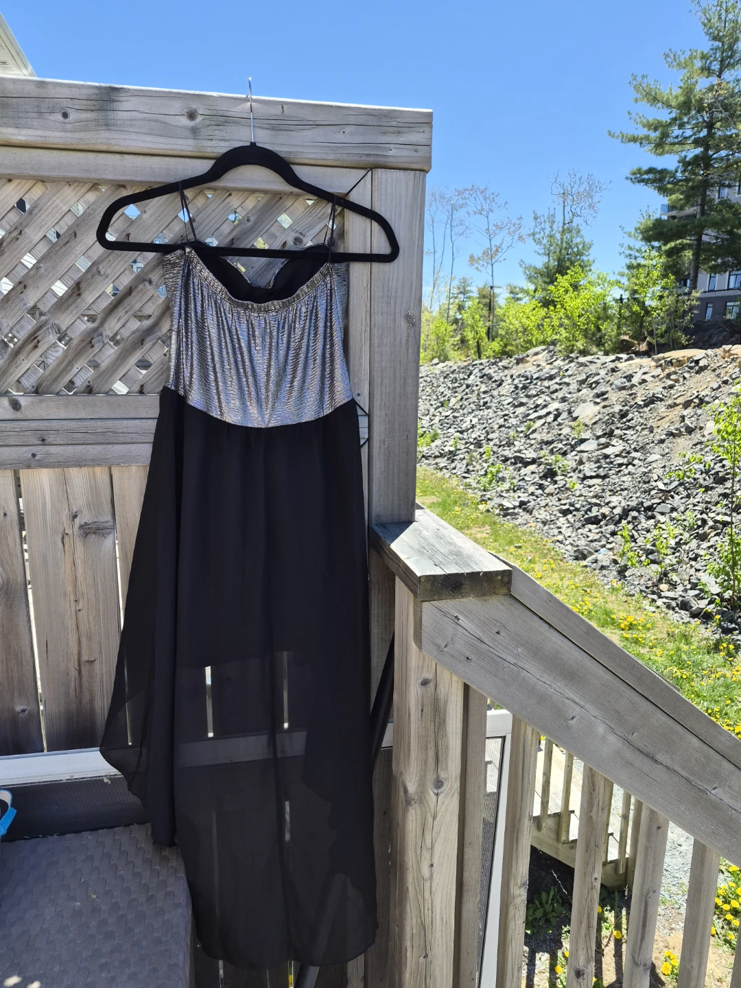 Seduction Black & Silver Hi-Low Dress - Size M - photo 2