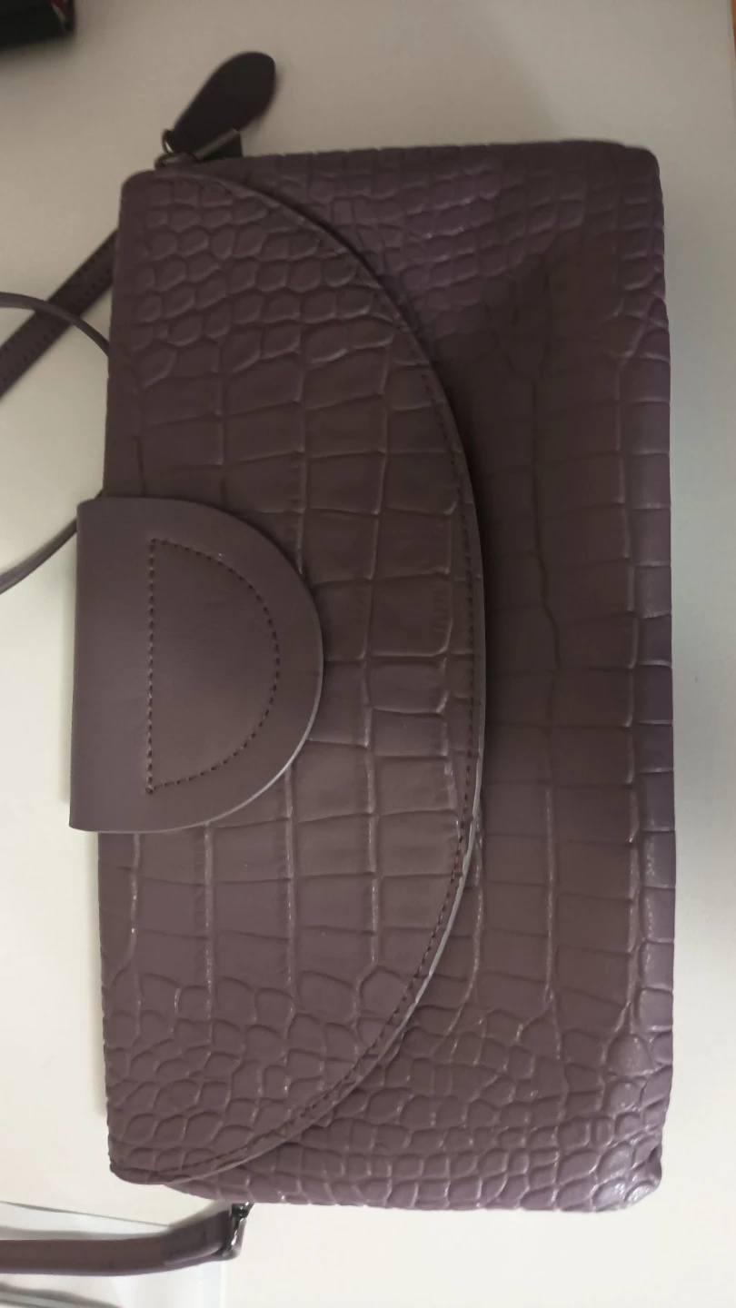 Purple Croc Embossed Clutch Purse with Strap - photo 2