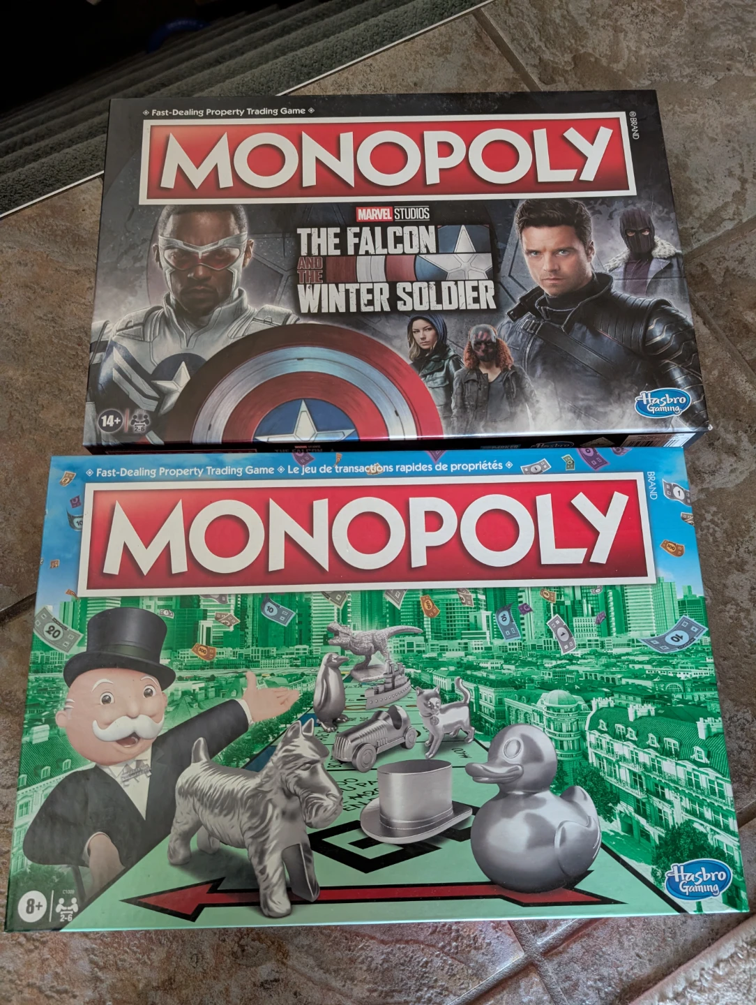 2 games The Falcon and The Winter Soldier & Regular monopoly