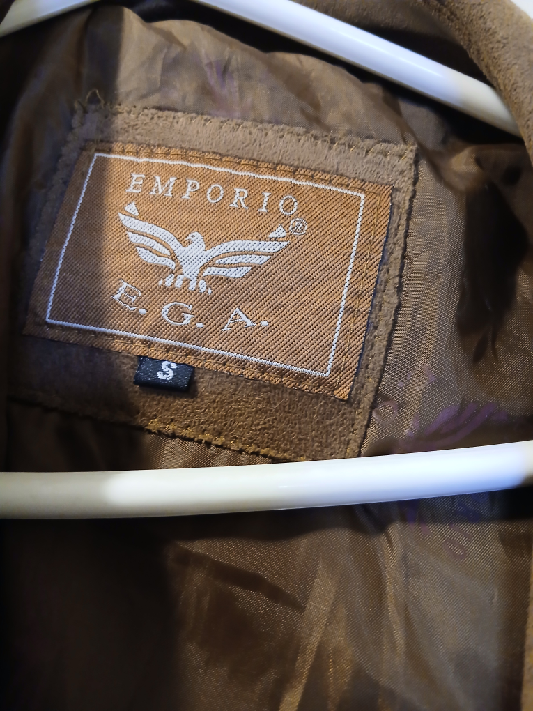 Emporio E.G.A. Brown Suede-like Bomber Jacket Size S - photo 2