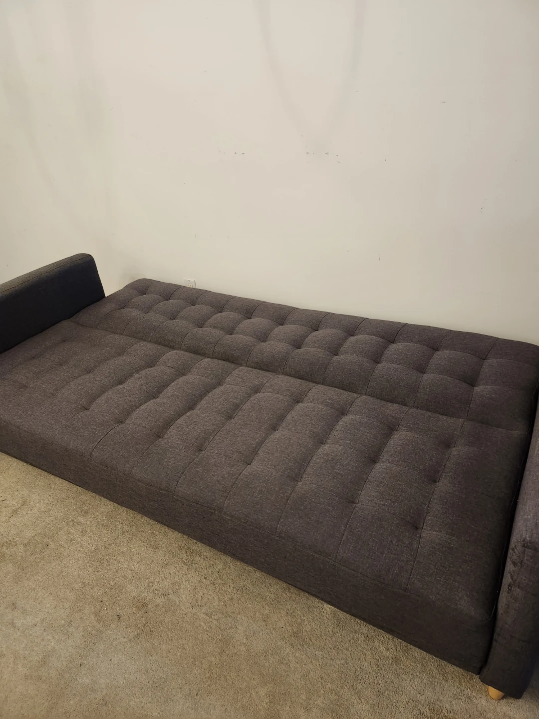 Grey Tufted Sofa Bed - photo 3
