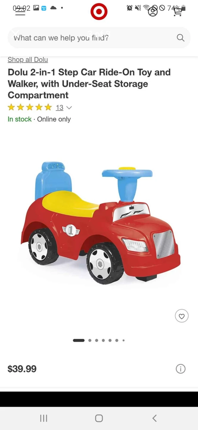 Dolu 2-in-1 Step Car Ride-On Toy and Walker