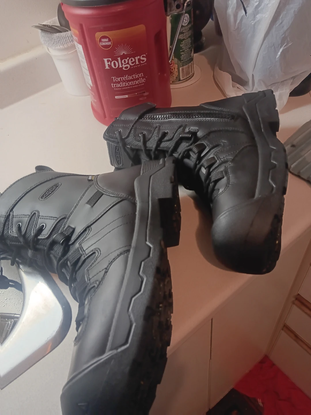KEEN Black Work Boots Size 11.5