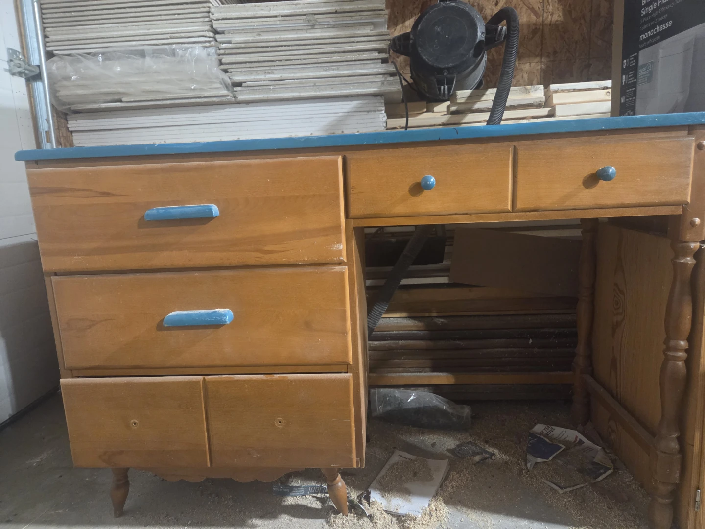 Vintage solid wood desk.