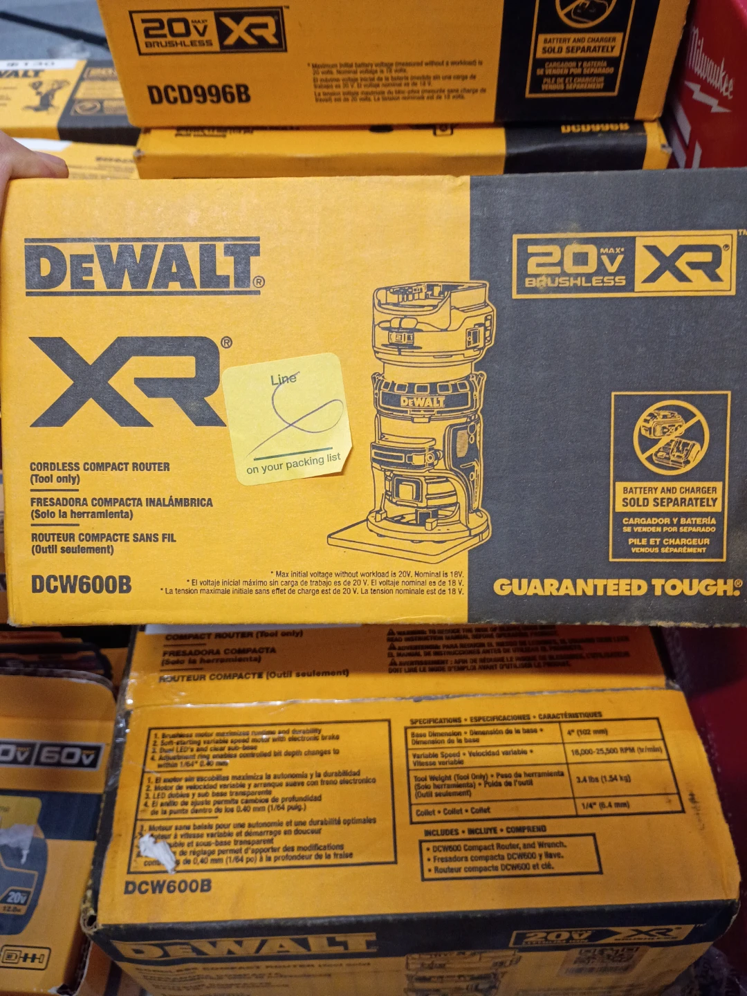 DEWALT 20V XR Cordless Compact Router DCW600B (Tool Only)