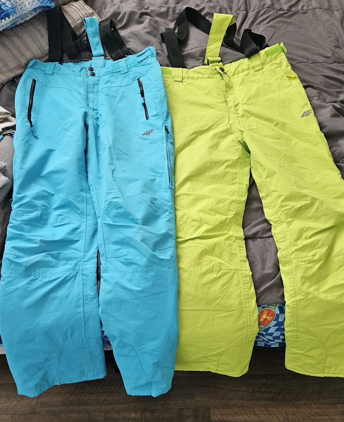 4F Ski Snow Pants - Blue & Lime Green (Size S/164)