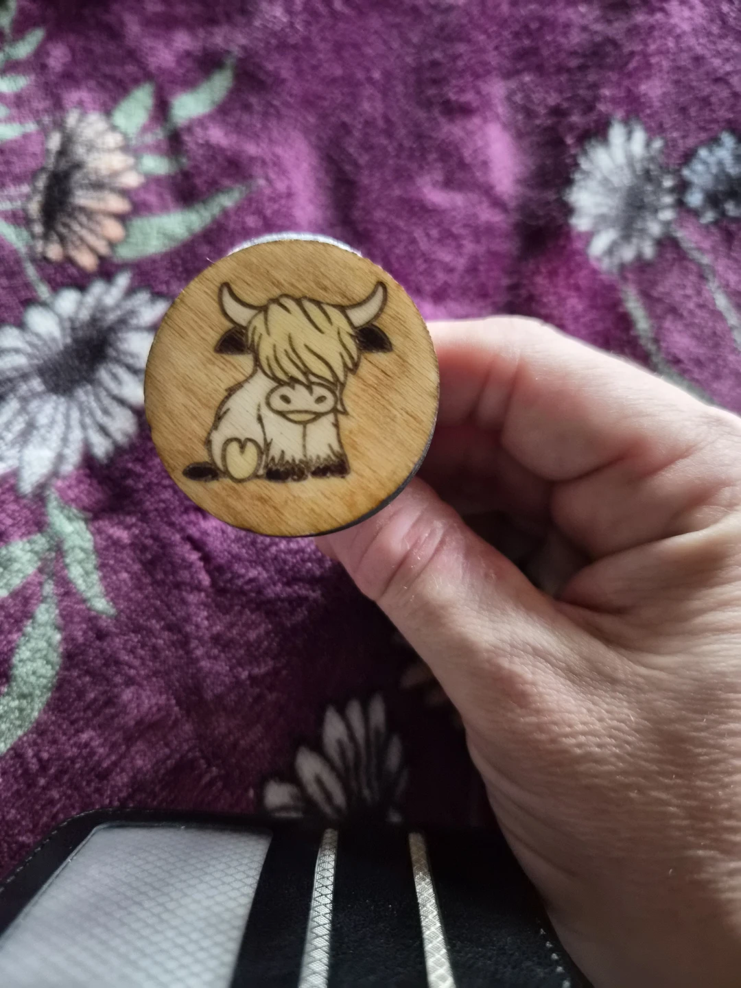 Highland Cow Wooden Car Air freshener