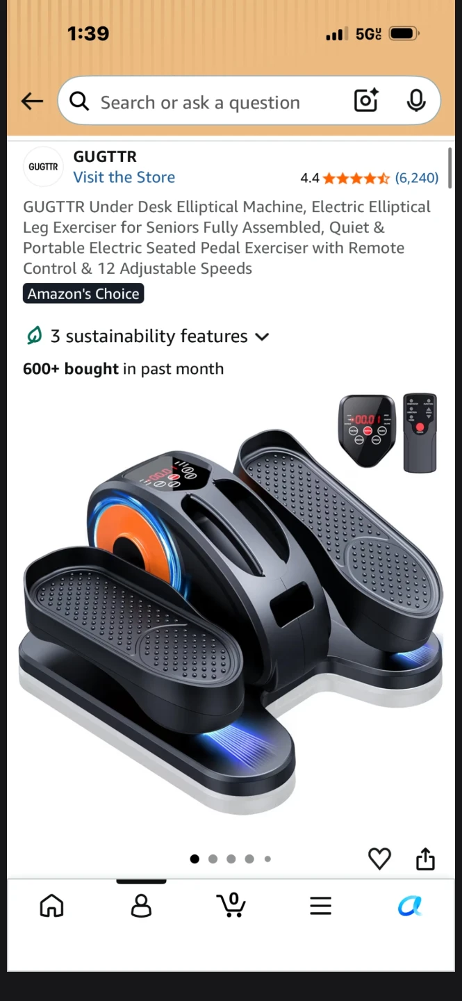 GUGTTR Under Desk Elliptical Machine, New!
