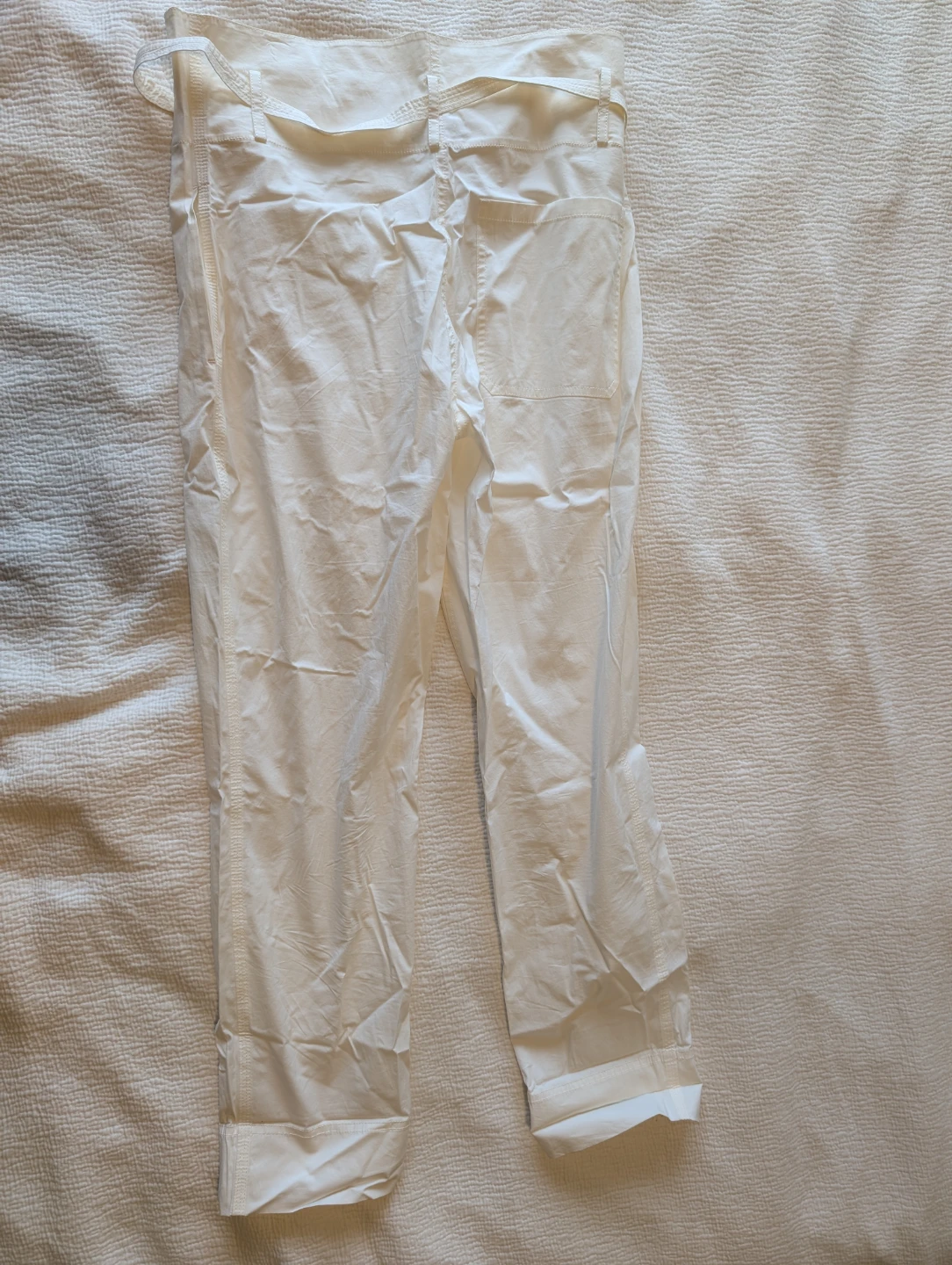 Theory White Cotton Cropped Pants Size 4 - photo 4