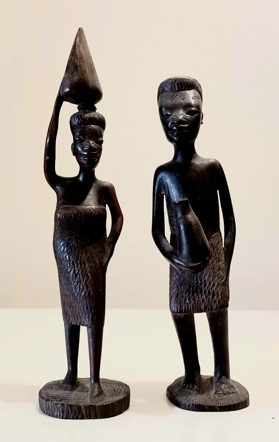 Makonde Hand Carved Wooden Figurine Set of 2
