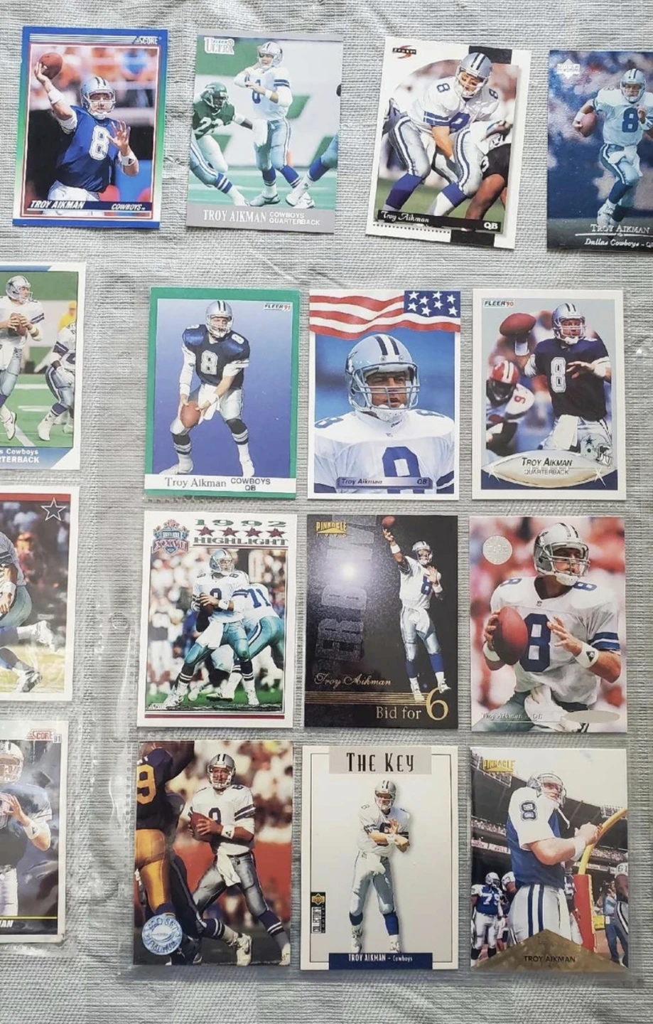 32 Card lot Dallas Cowboys HOF Troy Aikman - photo 3