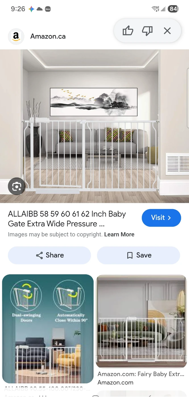 ALLAIBB Baby Gate Extra Wide Pressure Mounted 58-62 Inch