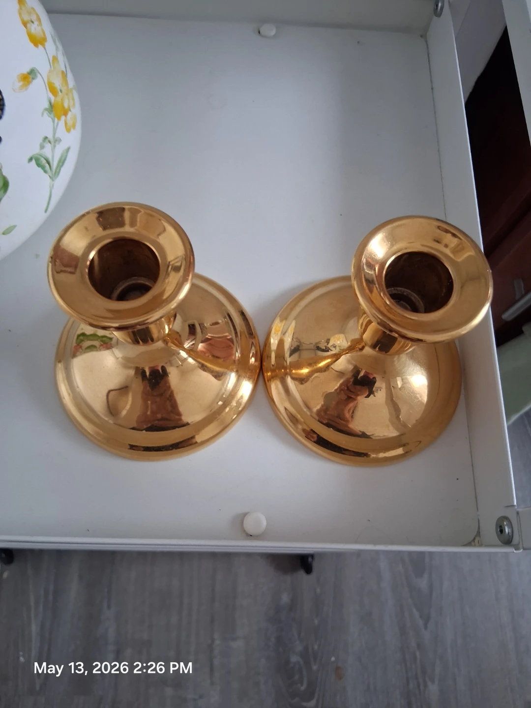 Set of 2 Gold-Plated Candlesticks - photo 2