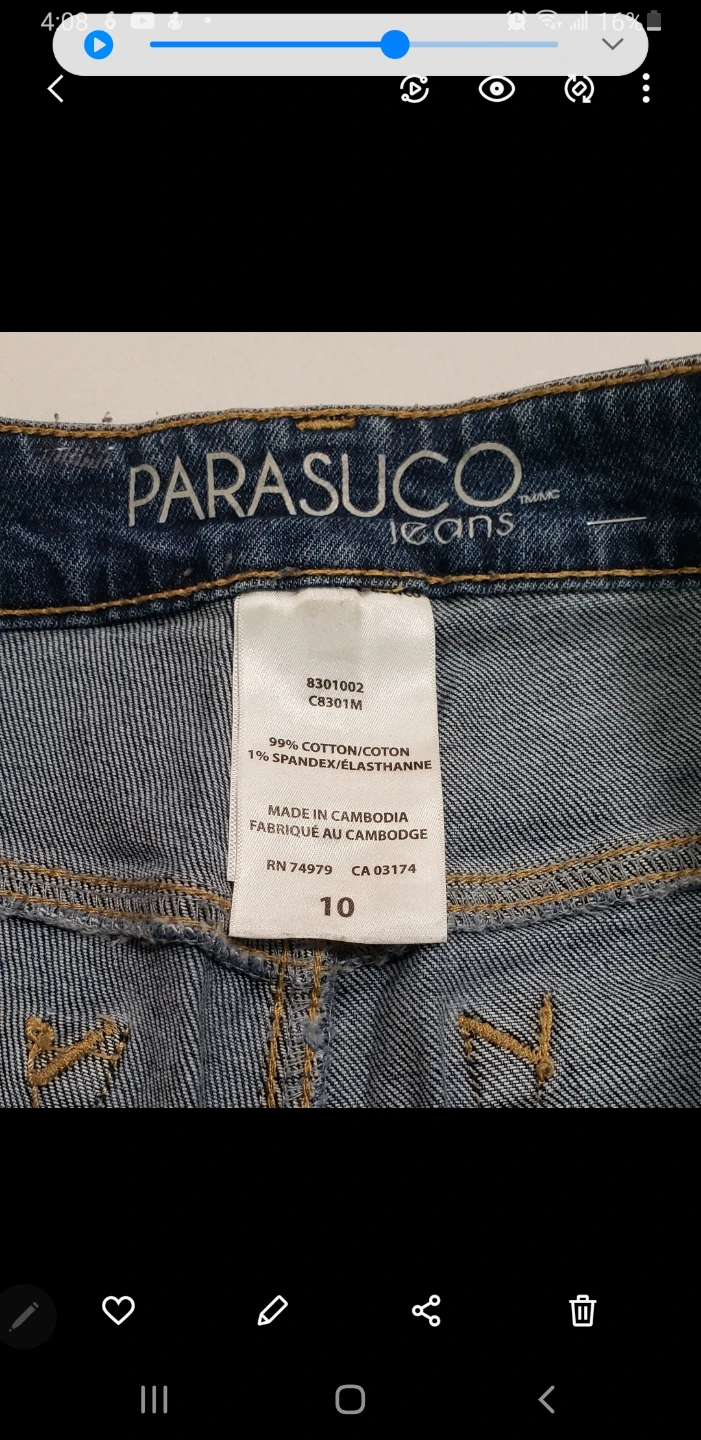 Brand new Women's Parasuco Blue Jeans Size 10 - photo 3
