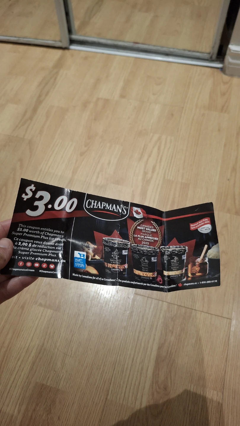 $3.00 Off Chapman's Super Premium Coupon