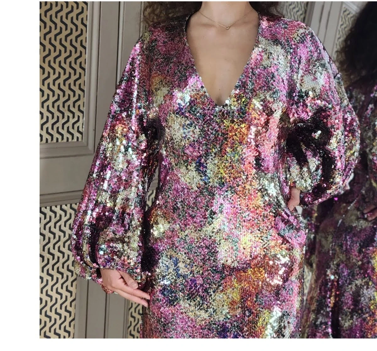 HALPERN Sequin Maxi Dress Size 38 - photo 5