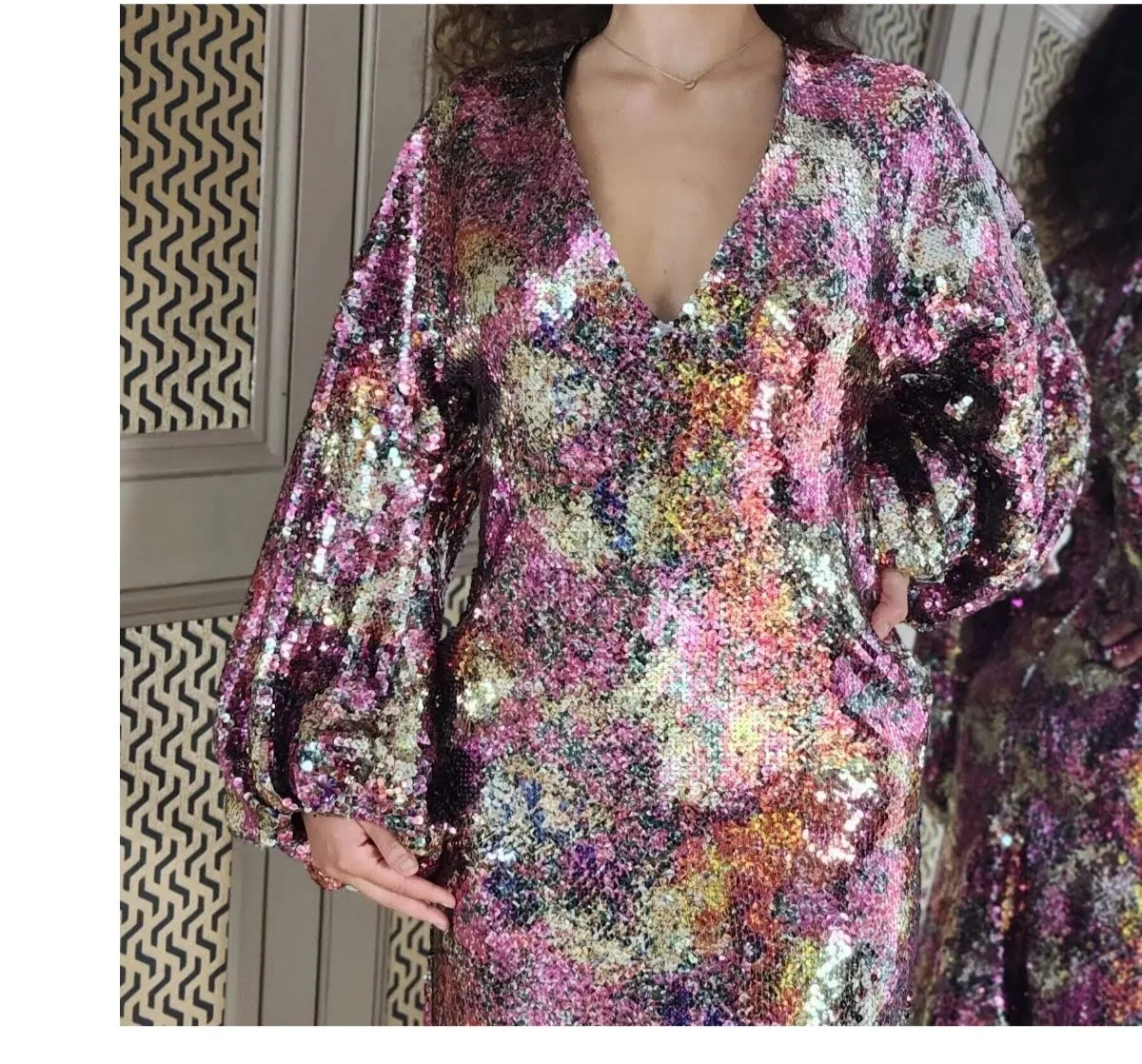 HALPERN Sequin Maxi Dress Size 38 - photo 5