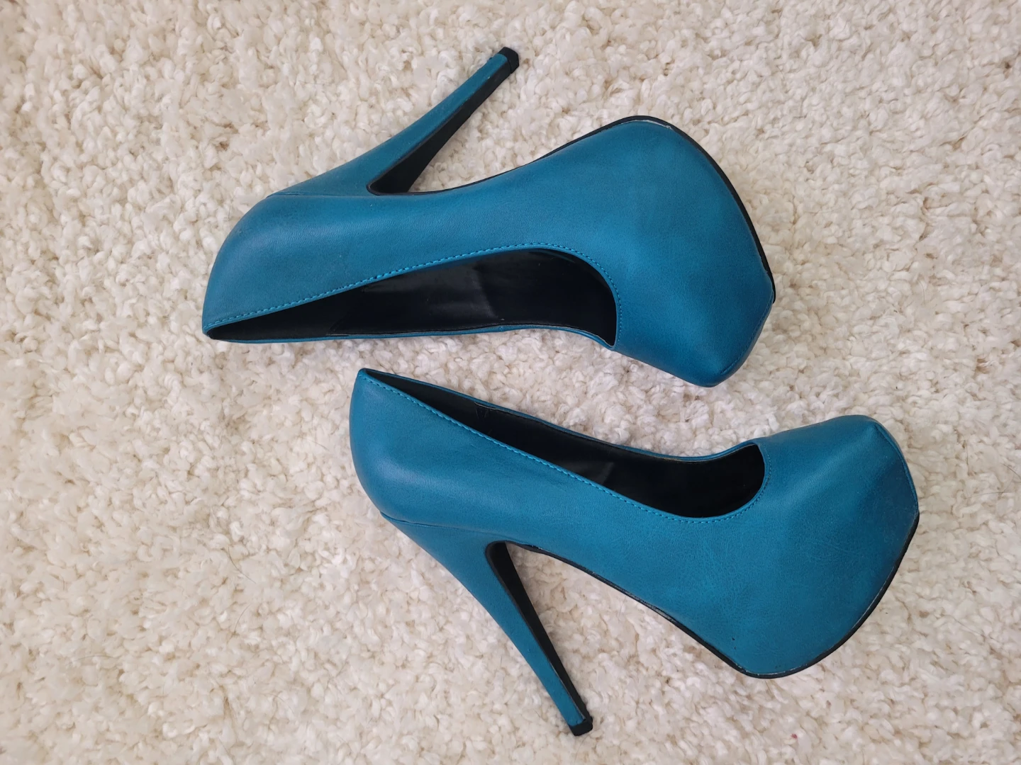 Qupid Teal Platform High Heel Shoes Size 7 - photo 3