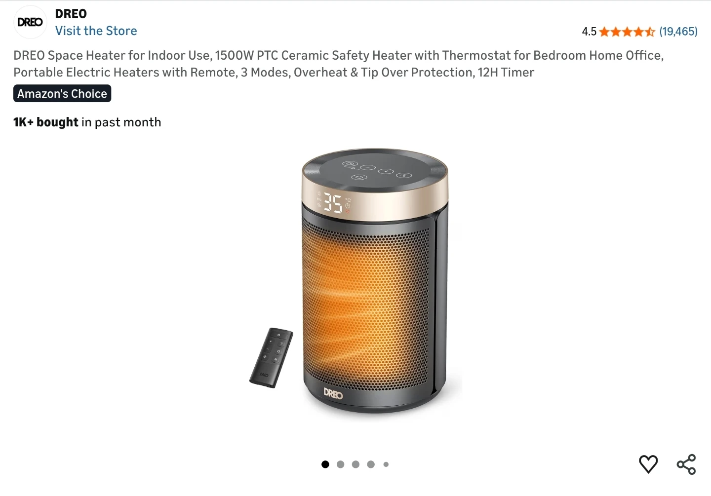 Dreo Space Heater with Remote