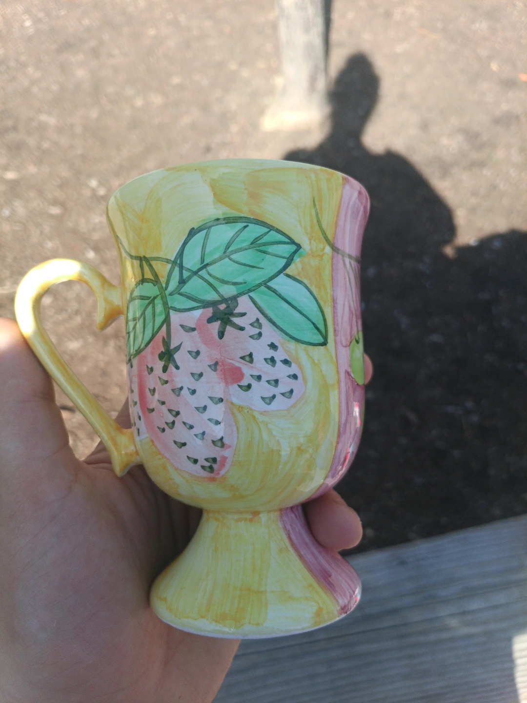 Hand-Painted Novelty Mug with Fruit Design