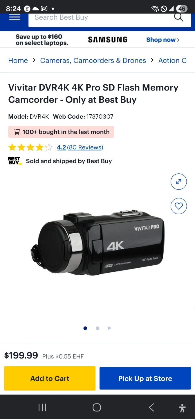 Vivitar DVR4K 4K Pro SD Flash Memory Camcorder