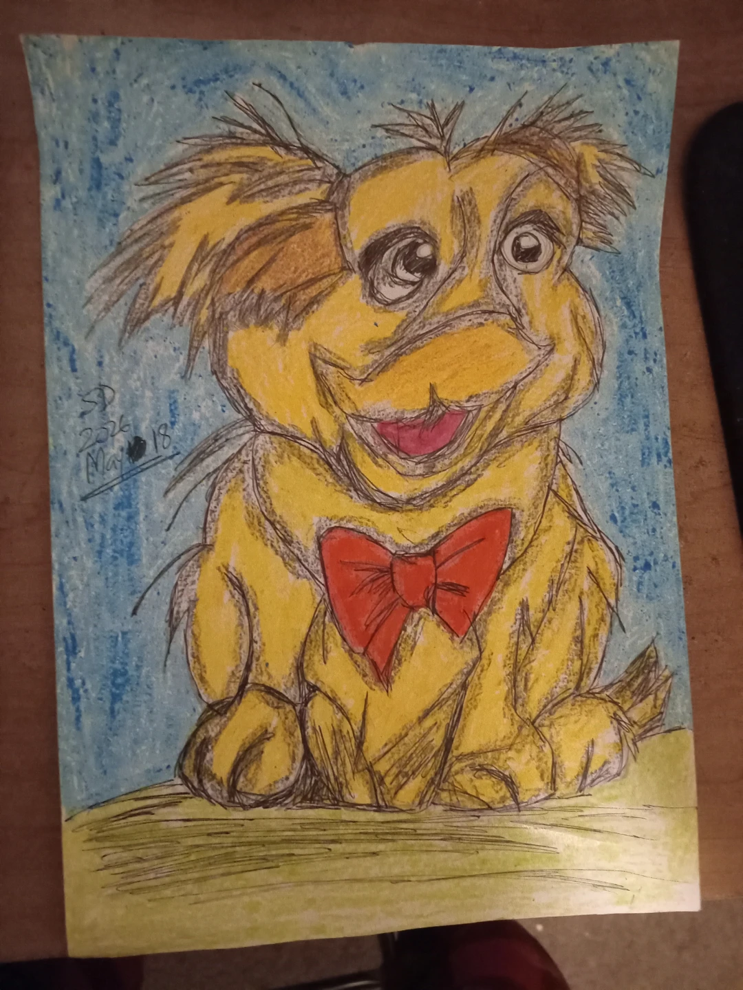 GOLDEN/YELLOW DOG DRAWING BY CUSTOM ARTIST SHERWIN - photo 2