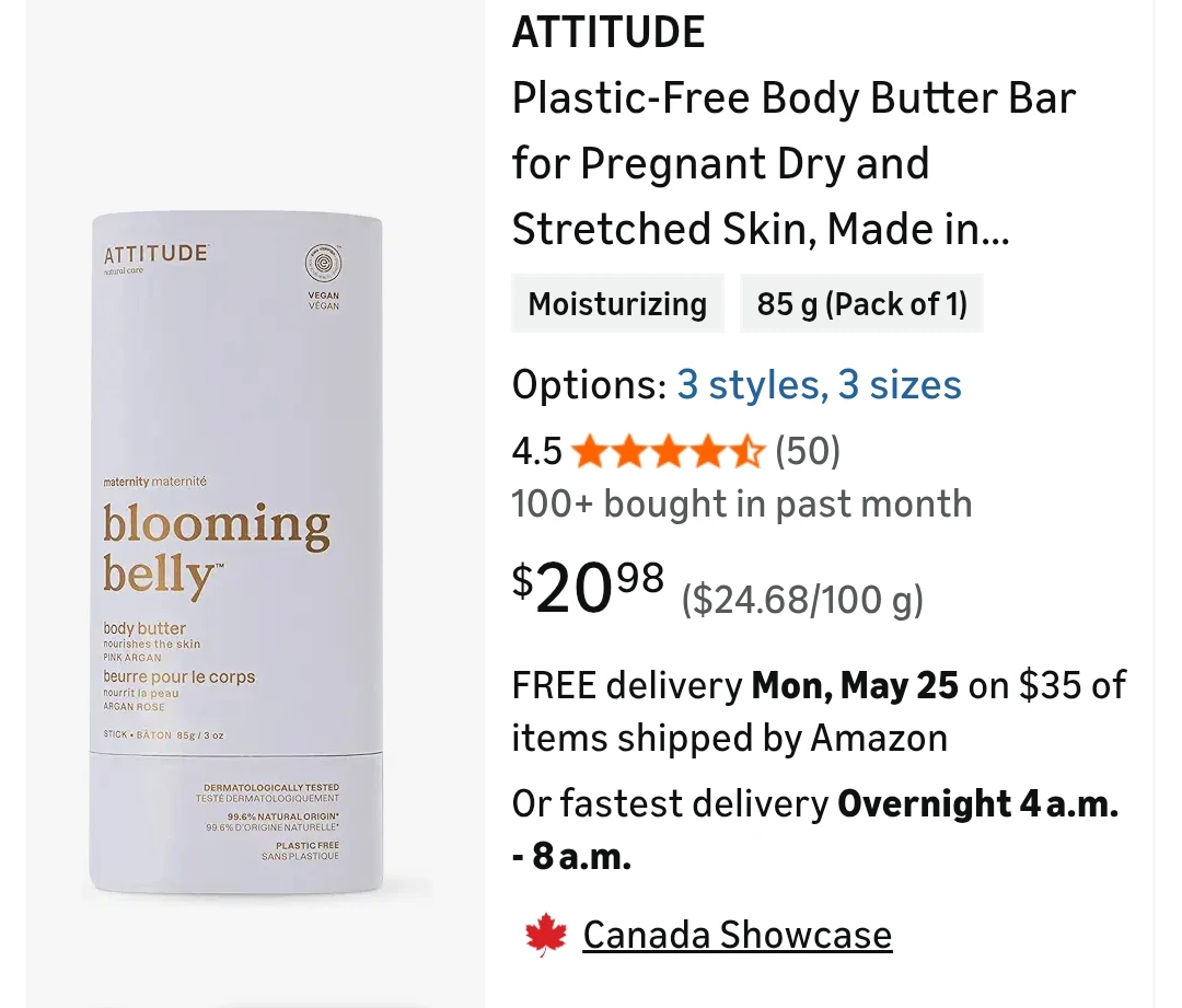 ATTITUDE Blooming Belly Body Butter Stick 85g
