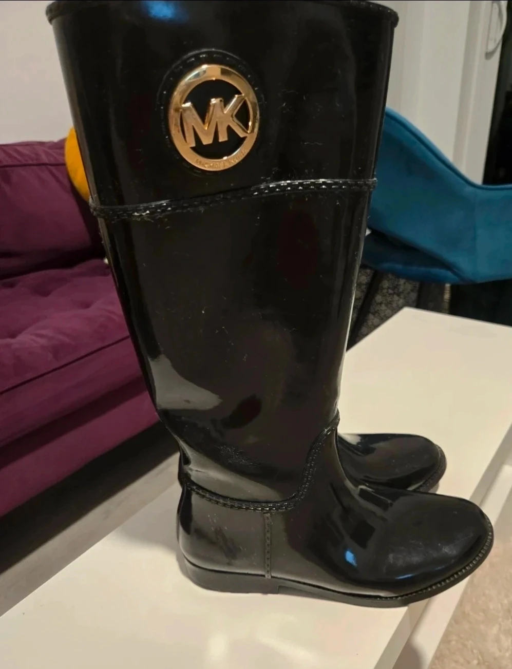 MICHAEL KORS BLACK TALL RAINBOOTS *Size 8 - photo 2