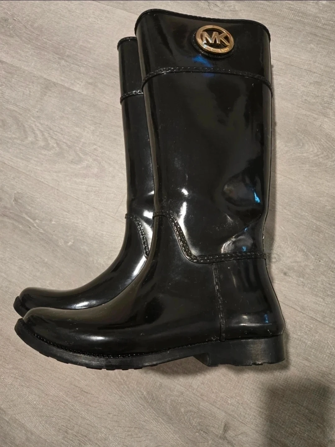 MICHAEL KORS BLACK TALL RAINBOOTS *Size 8 - photo 3