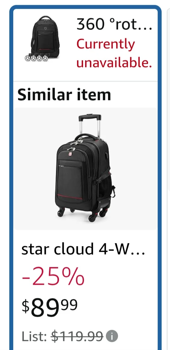 Black Rolling Backpack - 18 inch - photo 2