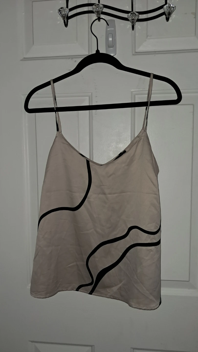 Women's Tan and Black Abstract Print Camisole Top - photo 2