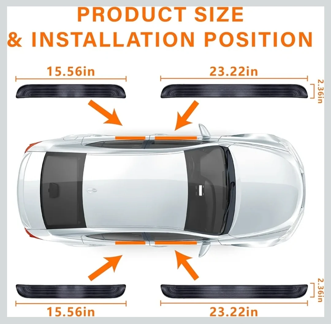 NEW Universal Car Door Sill Protector 4pcs